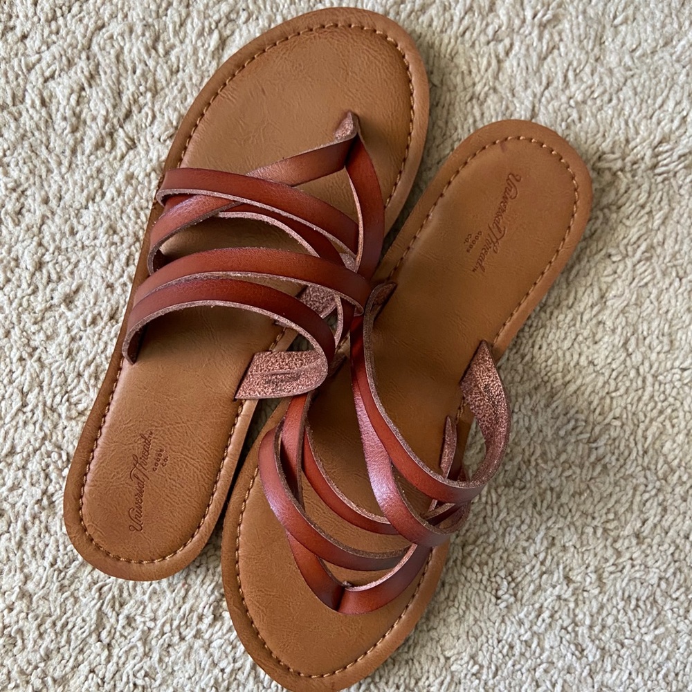 Faux Leather Strap Sandals